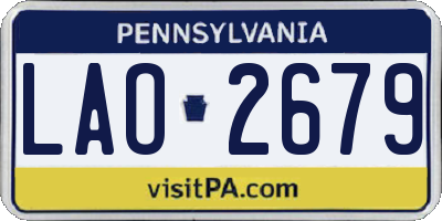 PA license plate LAO2679