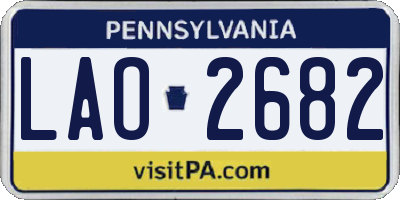 PA license plate LAO2682