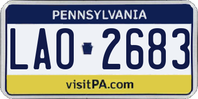 PA license plate LAO2683