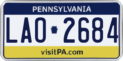 PA license plate LAO2684