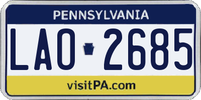 PA license plate LAO2685