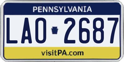 PA license plate LAO2687