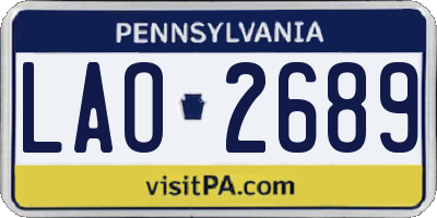 PA license plate LAO2689