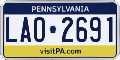 PA license plate LAO2691