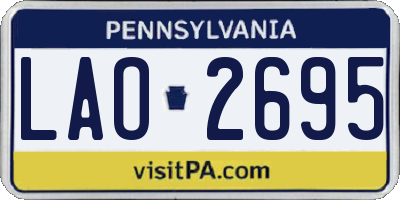 PA license plate LAO2695