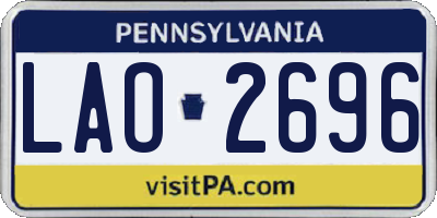 PA license plate LAO2696