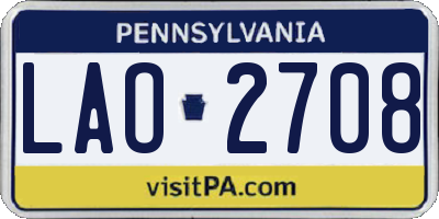 PA license plate LAO2708
