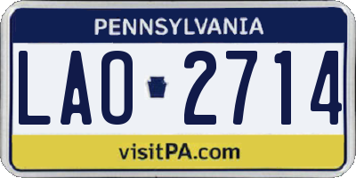 PA license plate LAO2714