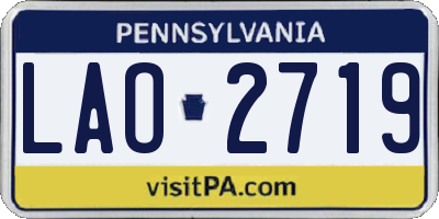 PA license plate LAO2719