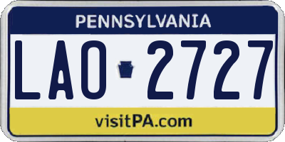 PA license plate LAO2727