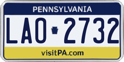 PA license plate LAO2732