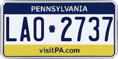 PA license plate LAO2737