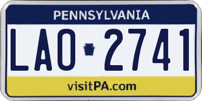 PA license plate LAO2741