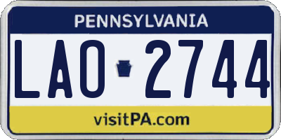PA license plate LAO2744
