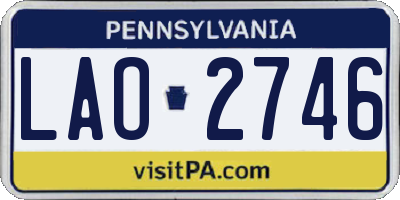 PA license plate LAO2746