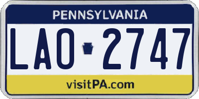 PA license plate LAO2747