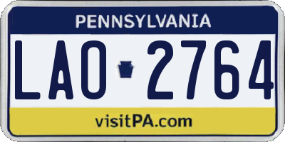 PA license plate LAO2764