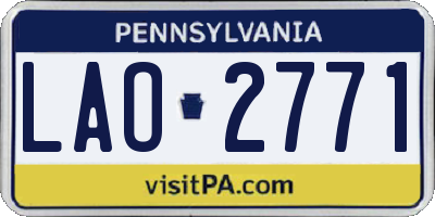 PA license plate LAO2771
