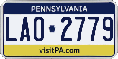 PA license plate LAO2779