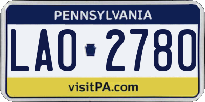 PA license plate LAO2780