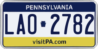 PA license plate LAO2782
