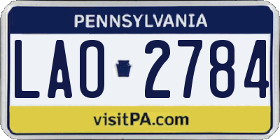 PA license plate LAO2784