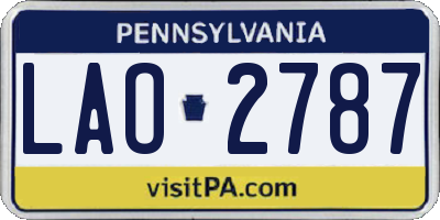 PA license plate LAO2787