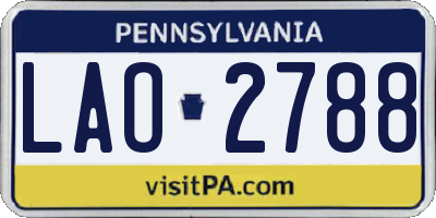 PA license plate LAO2788