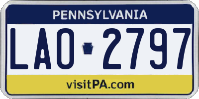 PA license plate LAO2797