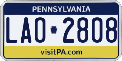 PA license plate LAO2808