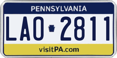 PA license plate LAO2811