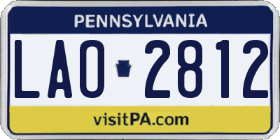 PA license plate LAO2812