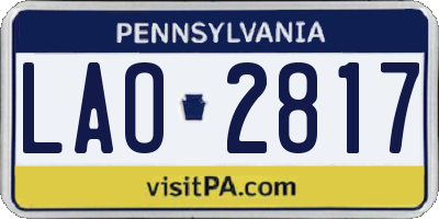 PA license plate LAO2817