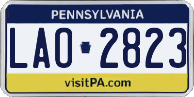 PA license plate LAO2823