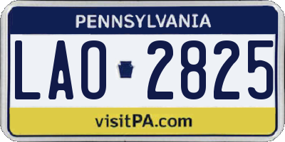PA license plate LAO2825