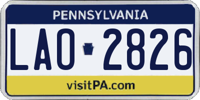 PA license plate LAO2826