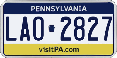 PA license plate LAO2827
