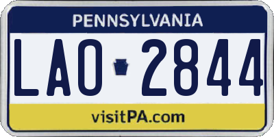 PA license plate LAO2844