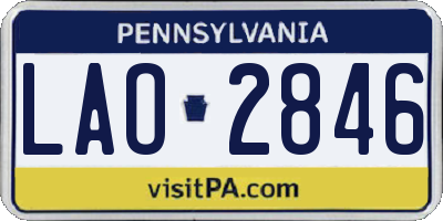 PA license plate LAO2846