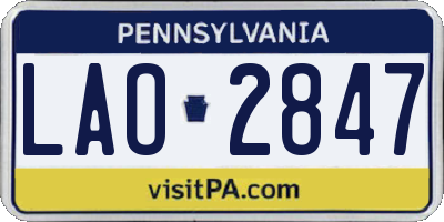 PA license plate LAO2847