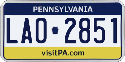 PA license plate LAO2851