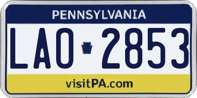 PA license plate LAO2853