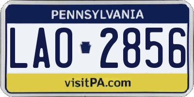 PA license plate LAO2856