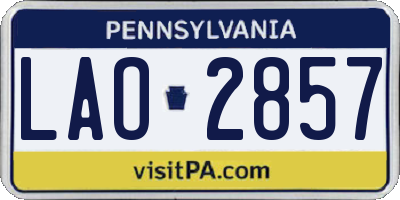 PA license plate LAO2857