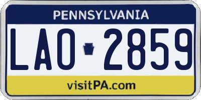 PA license plate LAO2859