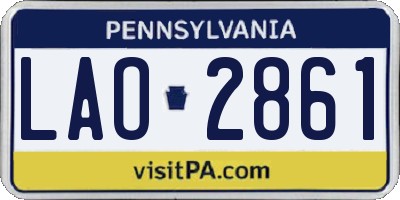 PA license plate LAO2861