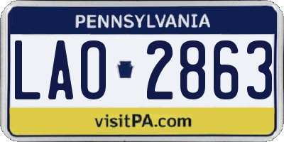 PA license plate LAO2863