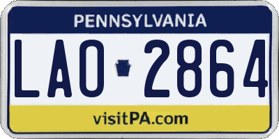 PA license plate LAO2864