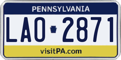 PA license plate LAO2871