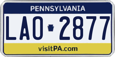 PA license plate LAO2877